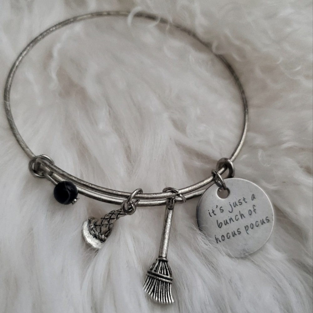 Alex and Ani Silver Hocus Pocus Charm Bangle Bracelet